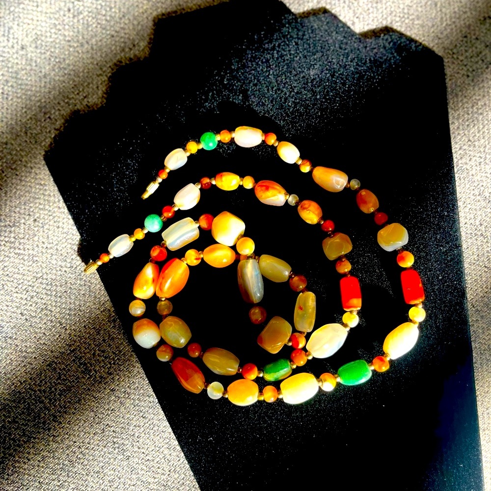 Vintage Multicolor Resin Bakelite Beaded Necklace